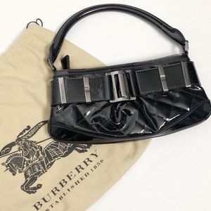 Burberry Black Patent Leather Shoulder Bag